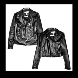 Workshop Republic Moto Jacket Vegan Leather Black Removable Bottom Part